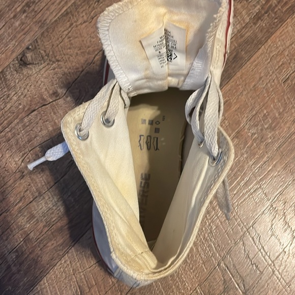 White Converse Hi Tops - Picture 5 of 8